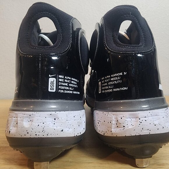 Nike Alpha Huarache Elite 3 Mid React Metal Baseball Cleats Mens 15 CK0745-011 - Picture 4 of 16